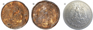 Molde de moneda incusa de águila en espejo y reverso de peso 0.720. Erik Chiquito Cortés.